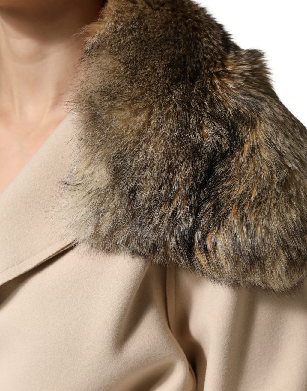 Dolce & Gabbana Brown Fur Shoulder Collar Neck Wrap Scarf Dolce & Gabbana
