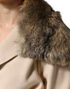 Dolce & Gabbana Brown Fur Shoulder Collar Neck Wrap Scarf Dolce & Gabbana