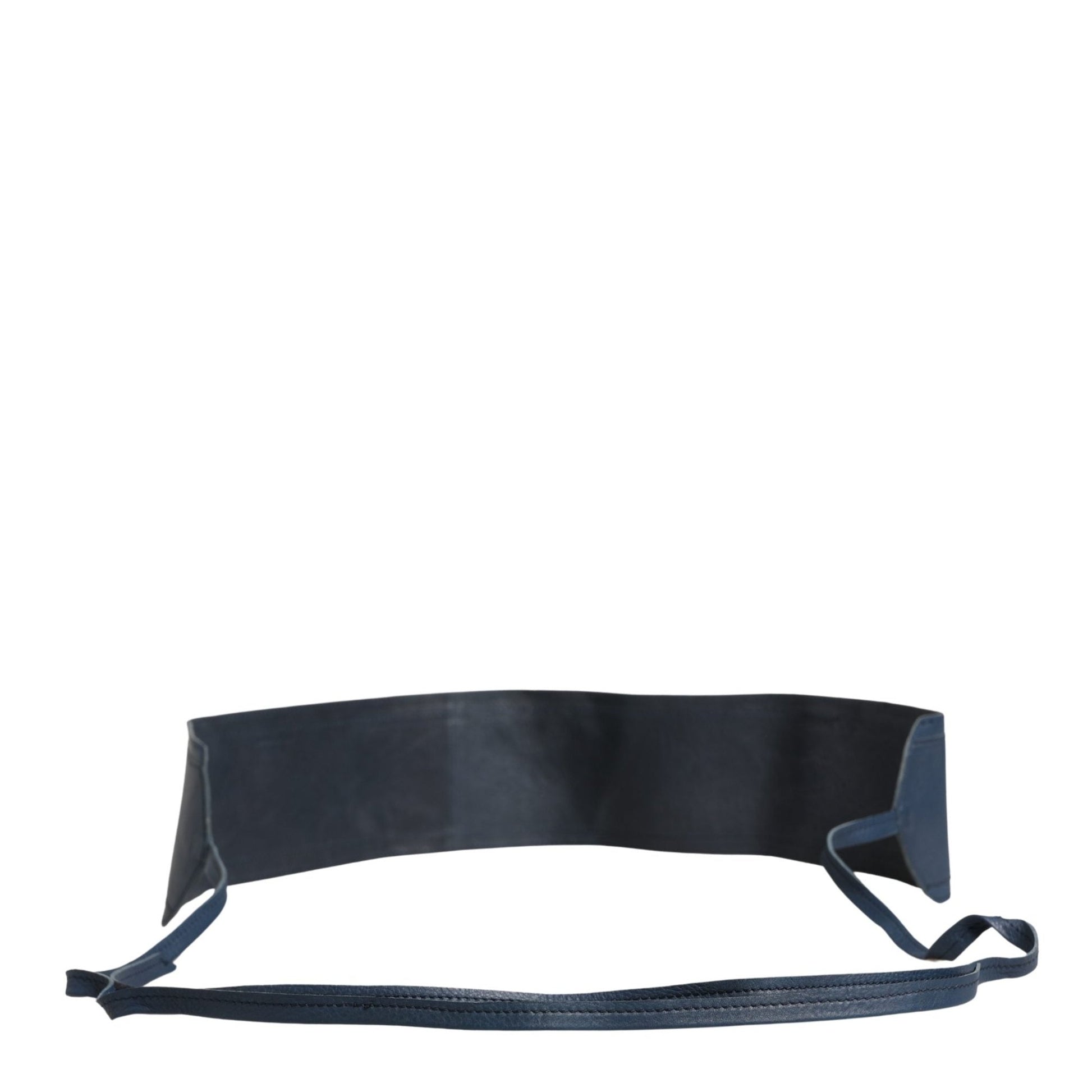 Ermanno Scervino Blue Leather Wide Waist Women Cintura Belt