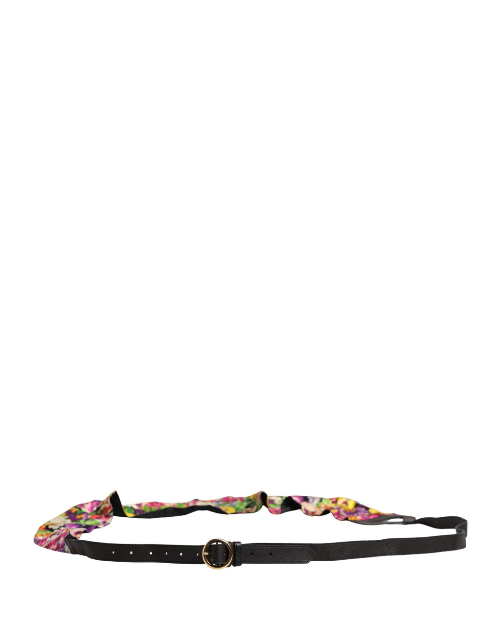 Cavalli Class Multicolor Floral Wide Waist Gold Metal Buckle Cintura Belt - Eljoys Fashion 