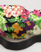 Cavalli Class Multicolor Floral Wide Waist Gold Metal Buckle Cintura Belt - Eljoys Fashion 