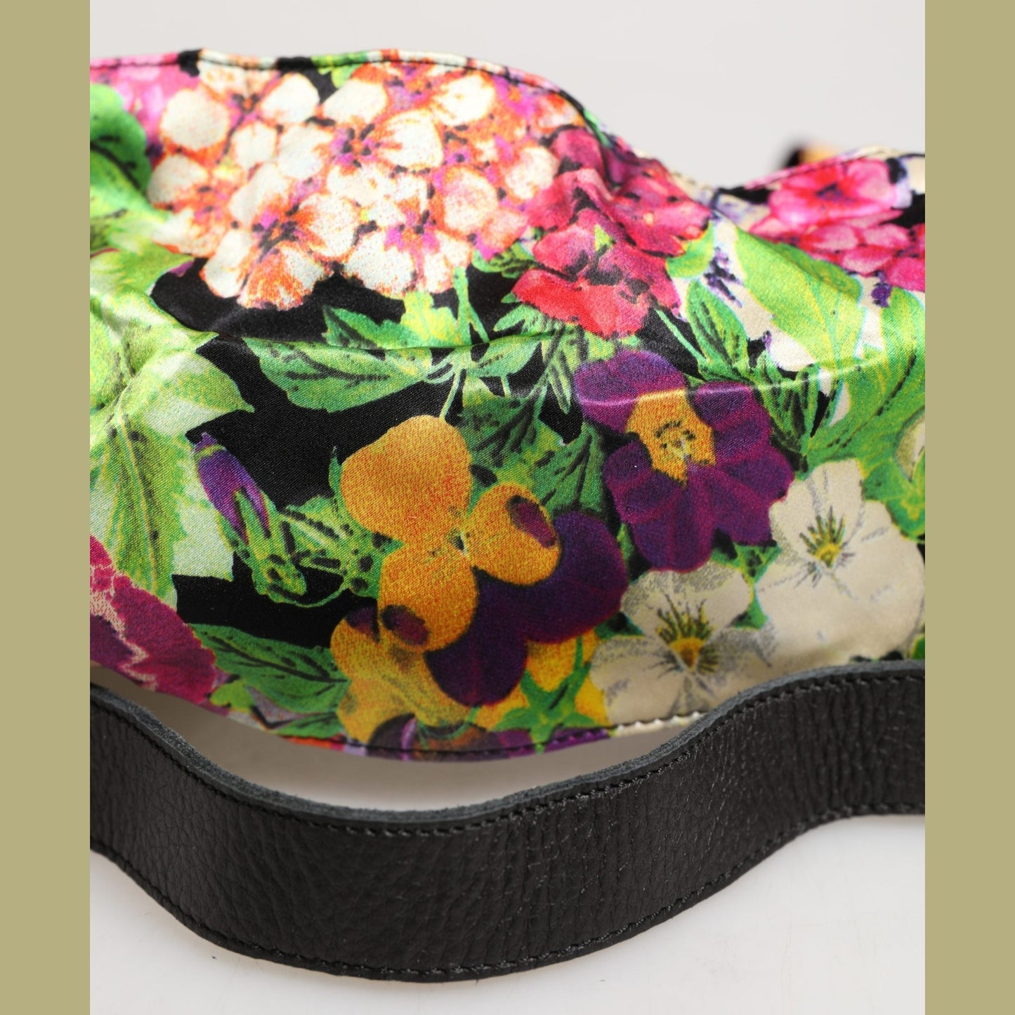 Cavalli Class Multicolor Floral Wide Waist Gold Metal Buckle Cintura Belt
