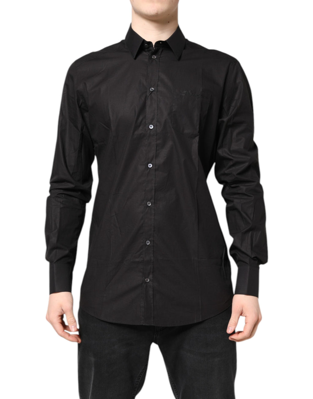 Dolce & Gabbana Black GOLD Cotton Collared Formal Dress Shirt - Eljoys Fashion 