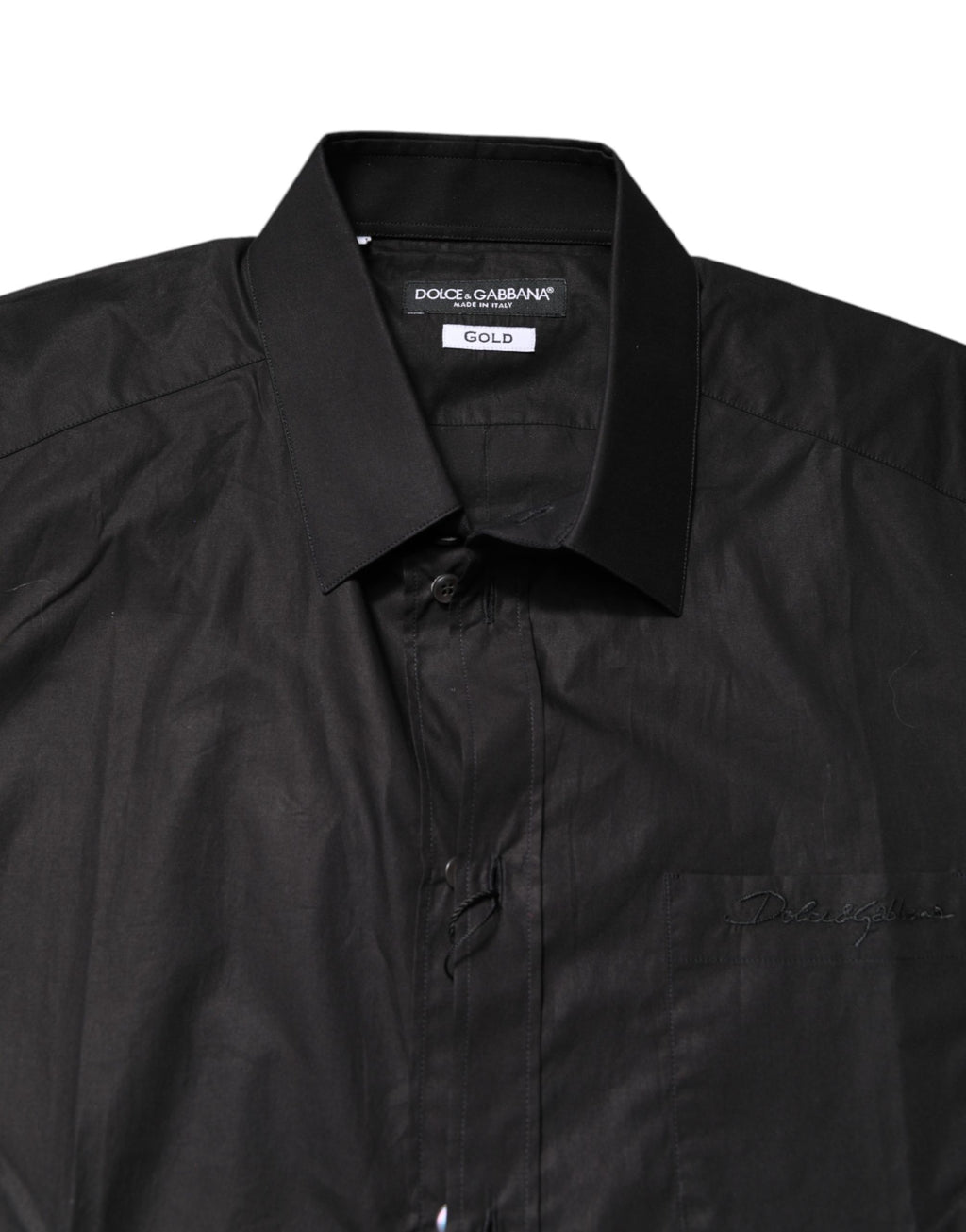 Dolce & Gabbana Black GOLD Cotton Collared Formal Dress Shirt - Eljoys Fashion 