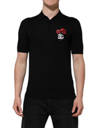Dolce & Gabbana Black Wool Logo Floral Short Sleeve T-shirt - Eljoys Fashion 