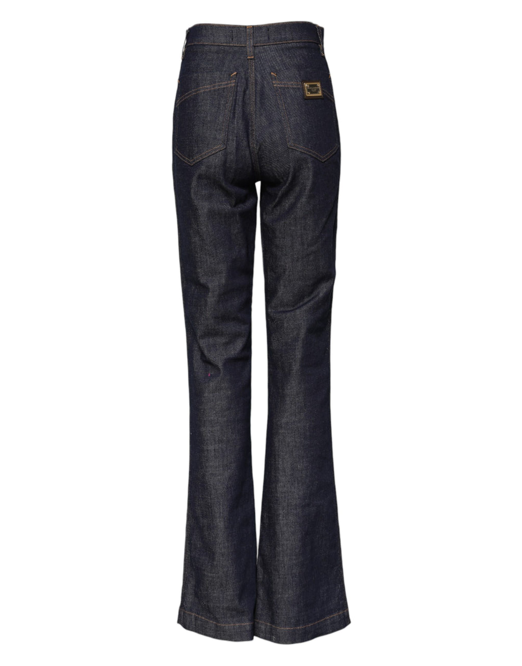 Dark blue cotton Dolce & Gabbana flared wide-leg denim jeans, shown with a high waist and classic stitching details.