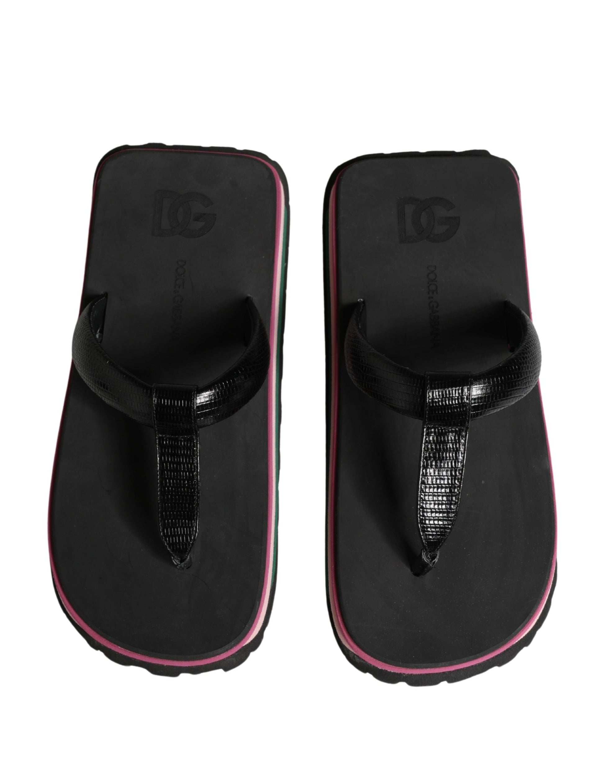 Dolce & Gabbana Multicolor Rubber Chunky Flip Flop Shoes