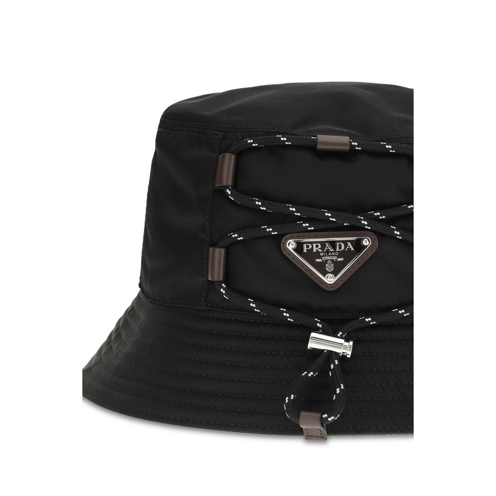 Prada Black Recycled Polyamide Bucket Hat Prada