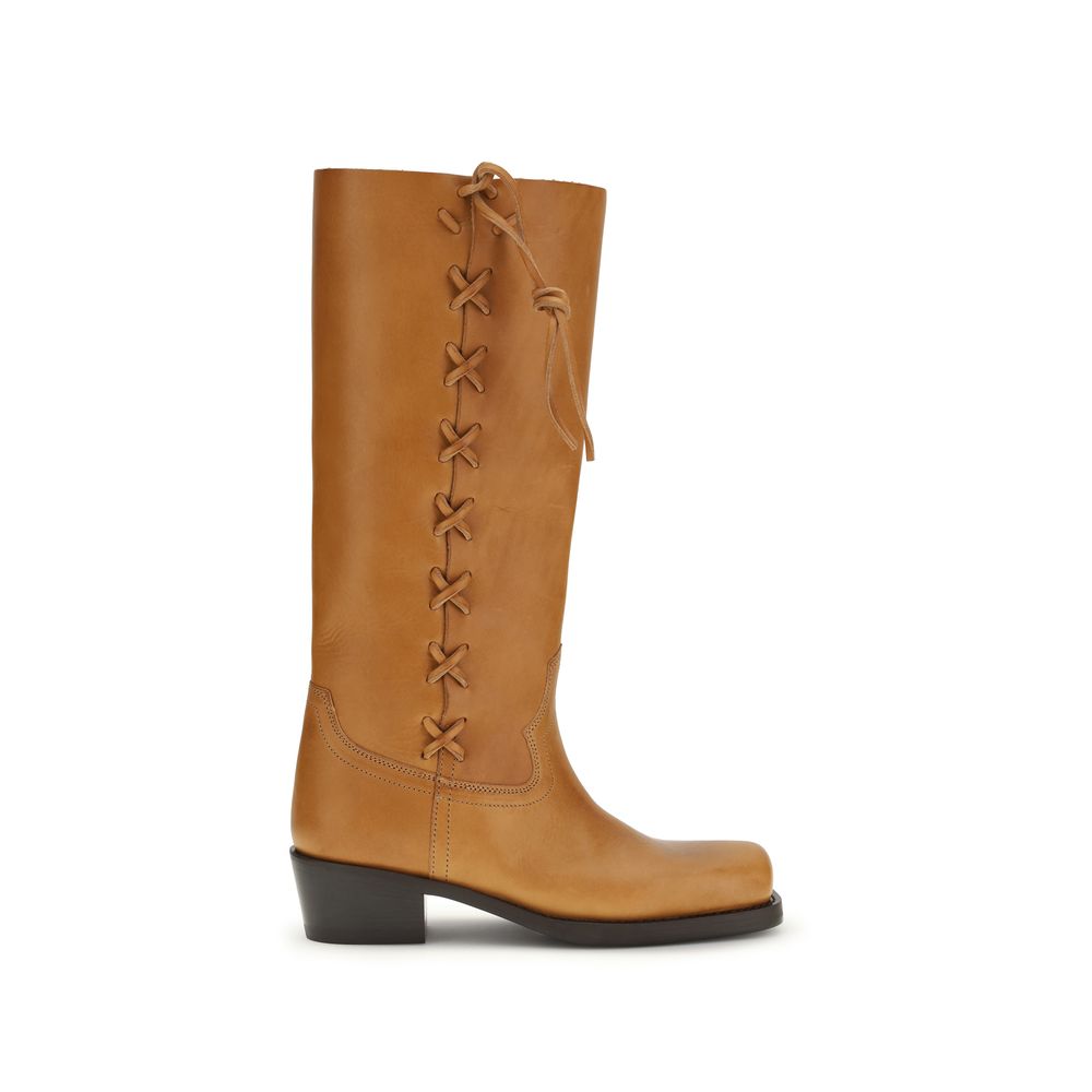 Paris Texas Brown Calf Leather Bos Taurus Lace-Up Boots Paris Texas
