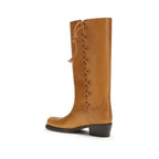 Paris Texas Brown Calf Leather Bos Taurus Lace-Up Boots Paris Texas