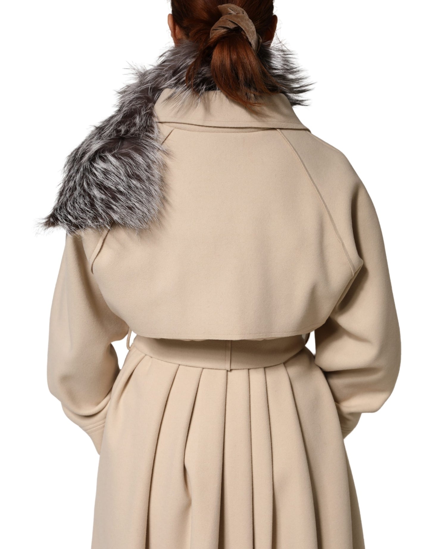 Dolce & Gabbana Gray Fox Fur Neck Wrap Warmer Winter Scarf Dolce & Gabbana