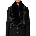 Dolce & Gabbana Black Fur Shawl Neck Wrap Cover Collar Scarf - Eljoys Fashion 