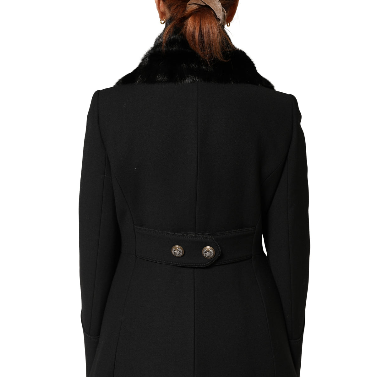 Dolce & Gabbana Black Fur Shawl Neck Wrap Cover Collar Scarf - Eljoys Fashion 