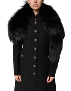 Dolce & Gabbana Black Fox Fur Neck Wrap Warmer Winter Scarf - Eljoys Fashion 