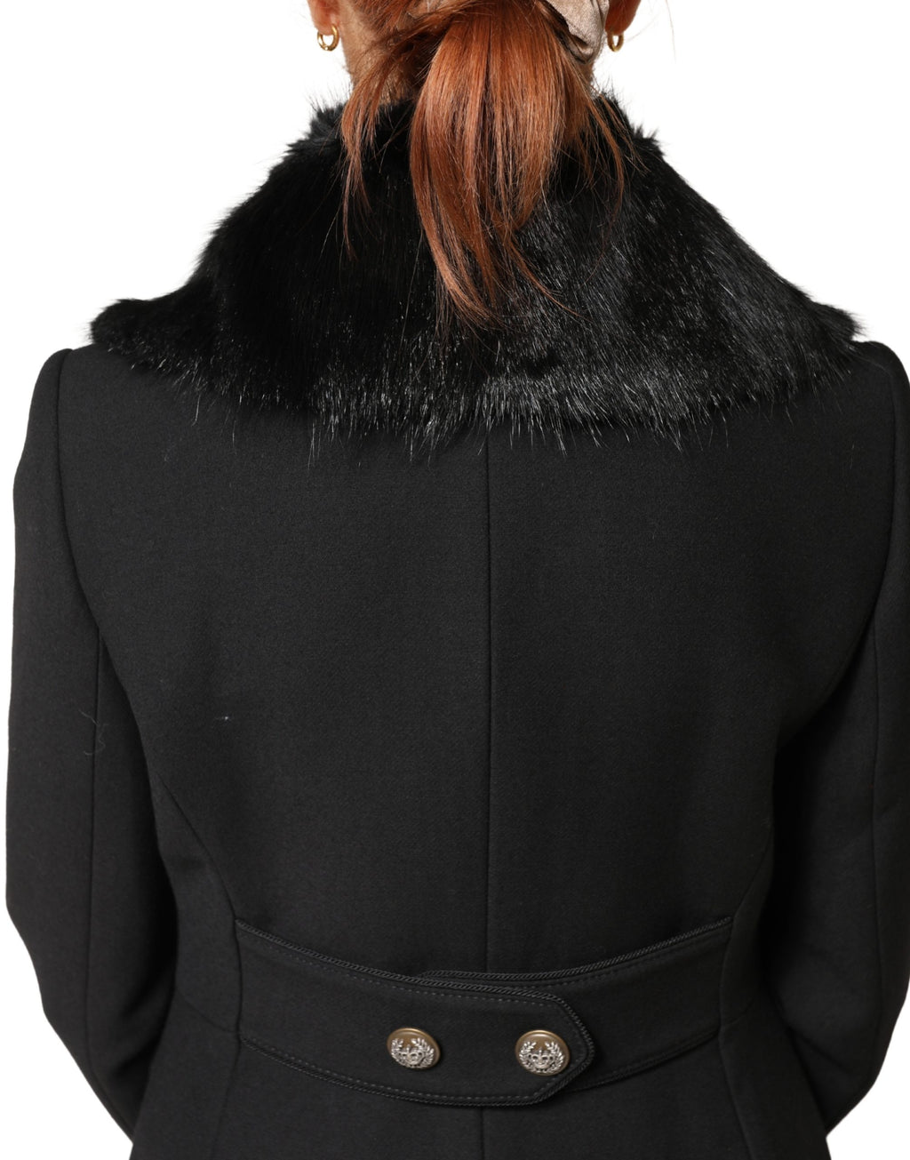 Dolce & Gabbana Black Fur Shawl Neck Wrap Cover Collar Scarf - Eljoys Fashion 