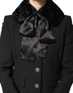 Dolce & Gabbana Black Lamb Fur Women Neck Warmer Winter Scarf - Eljoys Fashion 