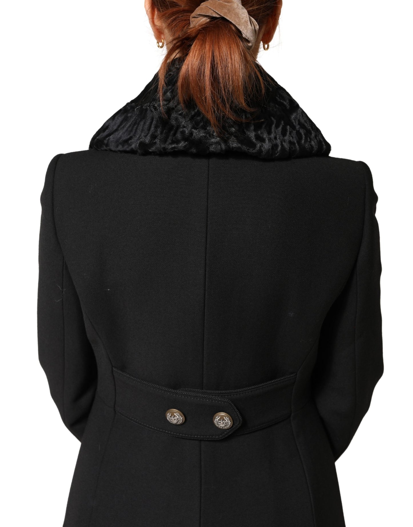 Dolce & Gabbana Black Lamb Fur Women Neck Warmer Winter Scarf Dolce & Gabbana