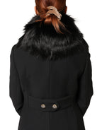 Dolce & Gabbana Black Fur Shoulder Collar Wrap Shawl Scarf - Eljoys Fashion 