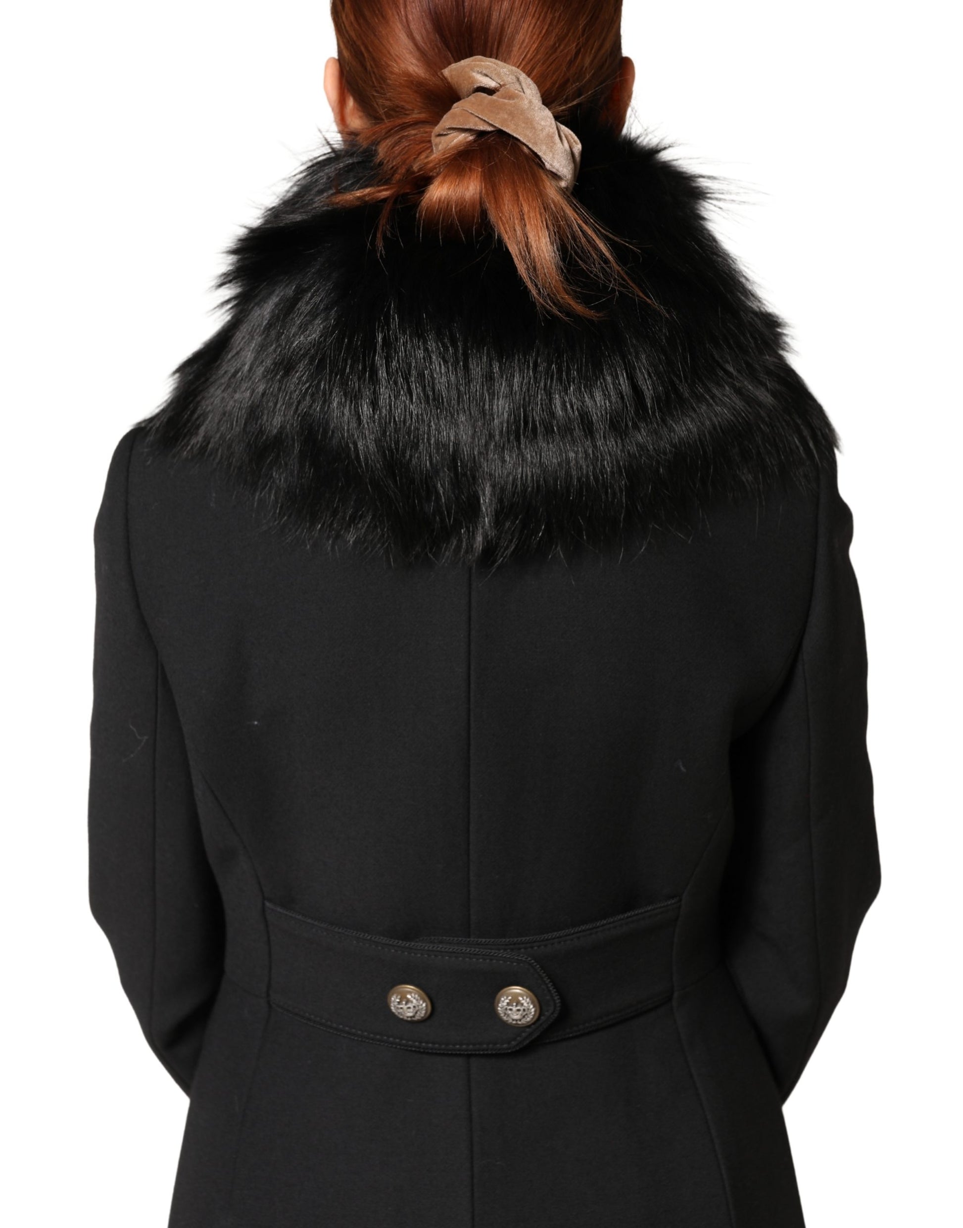 Dolce & Gabbana Black Fur Shoulder Collar Wrap Shawl Scarf Dolce & Gabbana