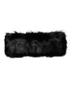 Dolce & Gabbana Black Fur Shoulder Collar Wrap Shawl Scarf - Eljoys Fashion 