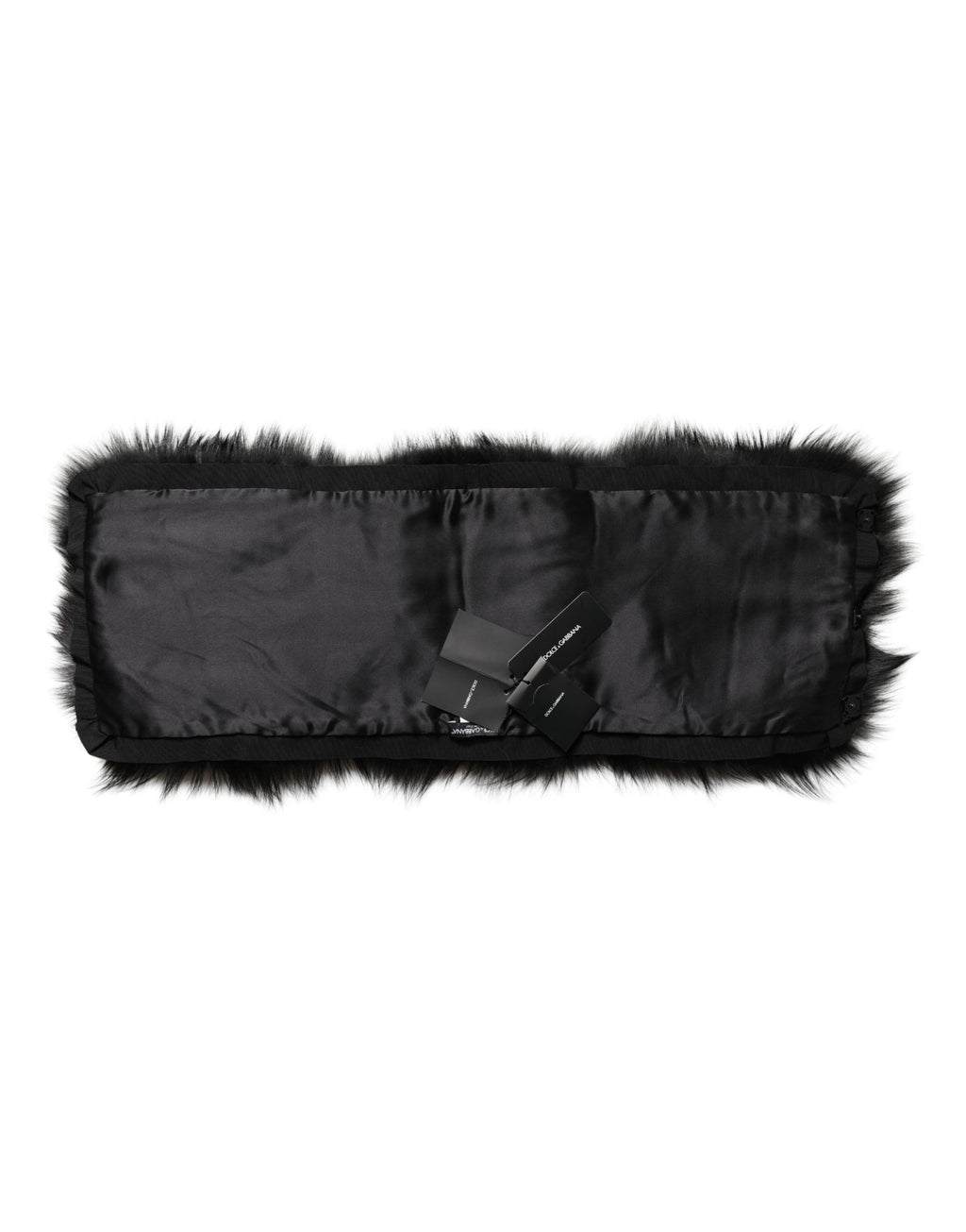 Dolce & Gabbana Black Fur Shoulder Collar Wrap Shawl Scarf - Eljoys Fashion 