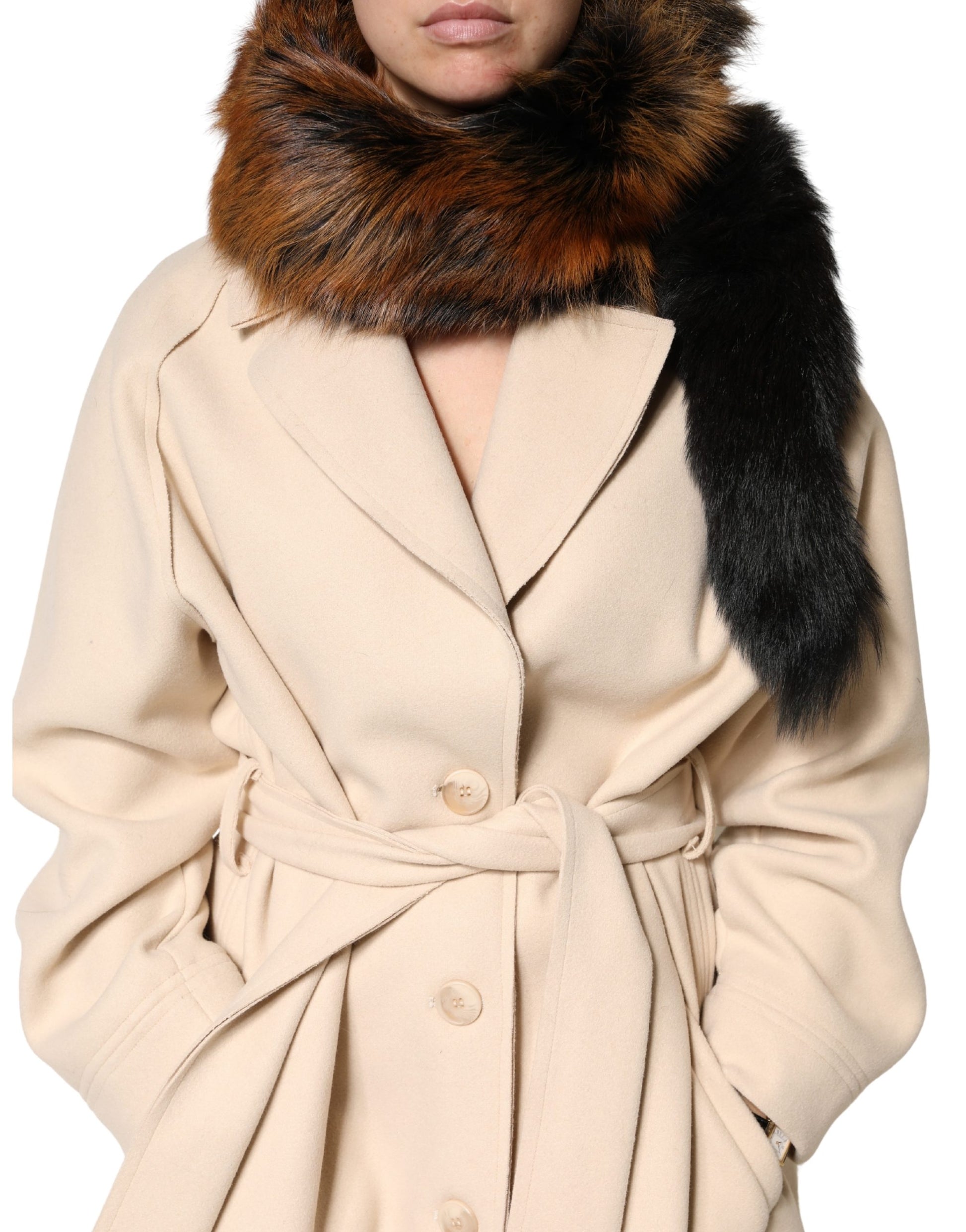 Dolce & Gabbana Brown Red Fox Fur Neck Warmer Winter Scarf Dolce & Gabbana