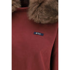 Prada Bordeaux cotton sweatshirt with crew neck and long sleeves, featuring subtle branding and a comfortable fit.