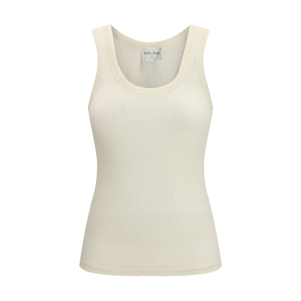 Forte_Forte Beige Wool Oves Aries Sleeveles T-Shirt Forte_Forte