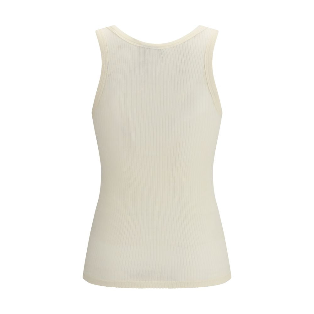Forte_Forte Beige Wool Oves Aries Sleeveles T-Shirt Forte_Forte