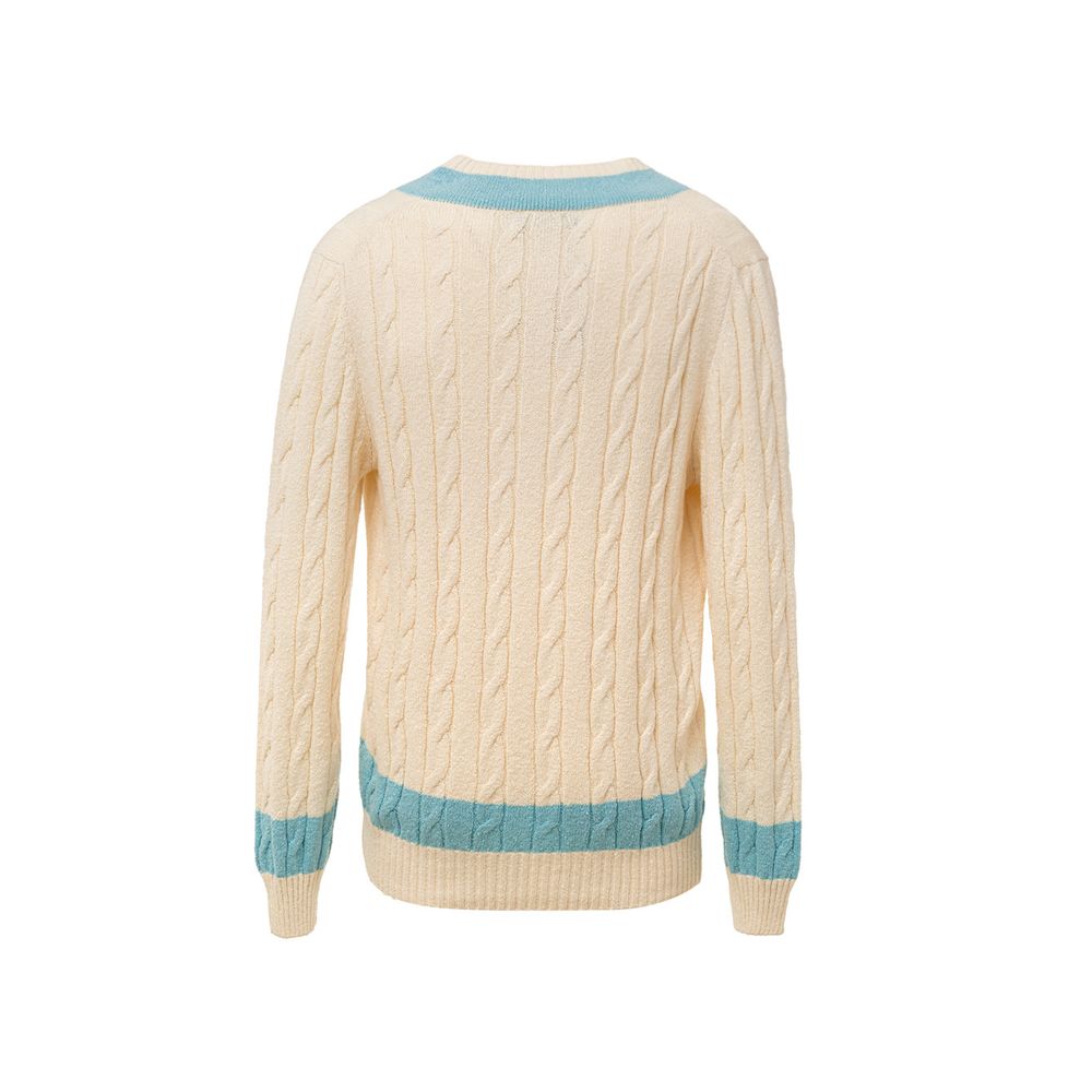 Gran Sasso white cotton sweatshirt with a relaxed fit, featuring a crew neckline and casual style, displayed on a hanger.