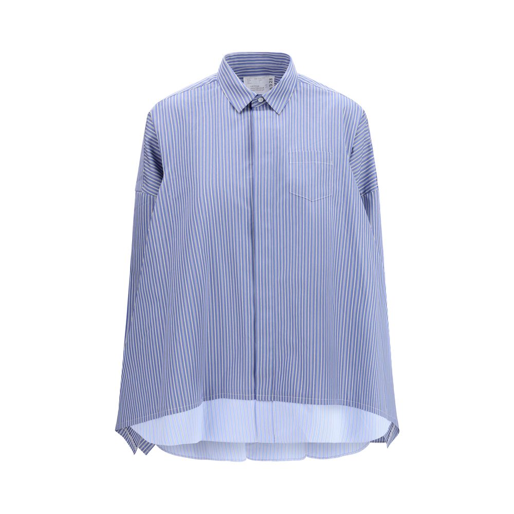 Sacai Blue Cotton Pattern Shirt Sacai