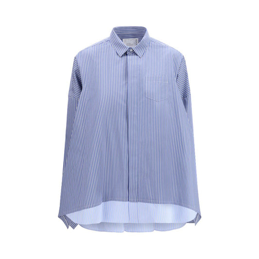 Sacai Blue Cotton Pattern Shirt Sacai