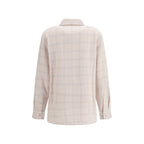 God's True Cashmere White Cashmere Pattern Shirt