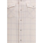 God's True Cashmere White Cashmere Pattern Shirt