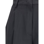 Black polyester casual pants from The Latest, featuring a relaxed fit and modern style, shown on a model.
