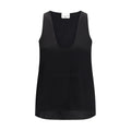 SA SU PHI Black Silk Sleeveles T-Shirt SA SU PHI