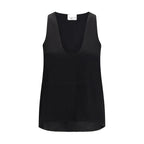 SA SU PHI Black Silk Sleeveles T-Shirt SA SU PHI