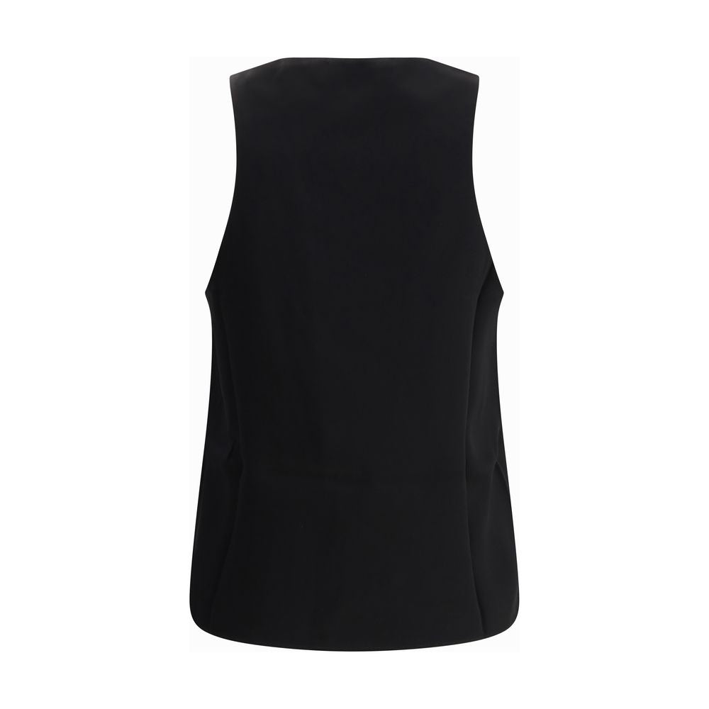 SA SU PHI Black Silk Sleeveles T-Shirt SA SU PHI