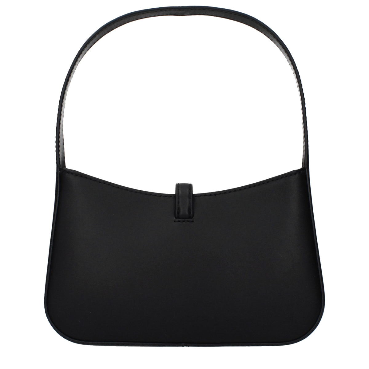 Black leather Michael Kors handbag with gold-tone hardware and structured design, showcasing a spacious interior and elegant style.