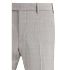 PT Torino Gray Wool Oves Aries Dress Pants