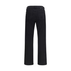 Black cotton slim fit jeans by Golden Goose, featuring classic five-pocket design and subtle branding details.