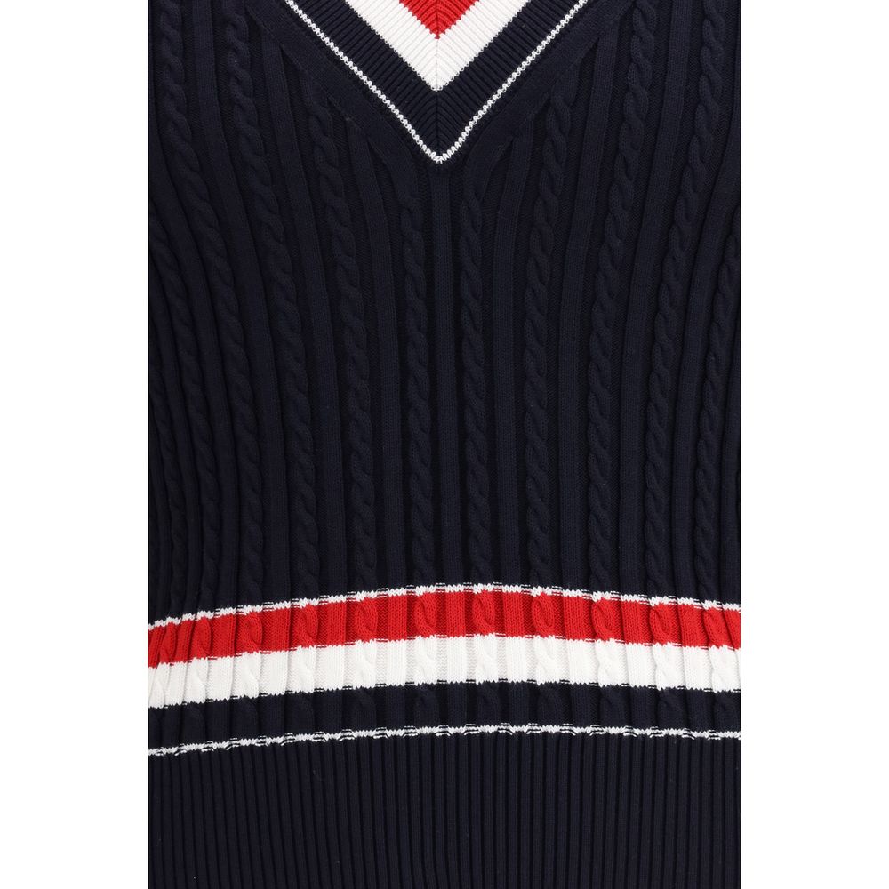 Thom Browne blue cotton sweatshirt with a crew neck, long sleeves, and signature branding, casual and comfortable for everyday wear.