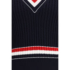 Thom Browne blue cotton sweatshirt with a crew neck, long sleeves, and signature branding, casual and comfortable for everyday wear.