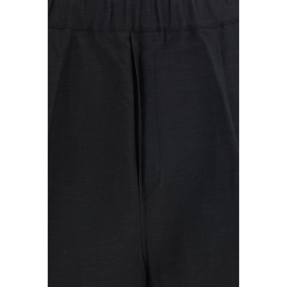 Laneus Black Viscose Bermuda Shorts Laneus