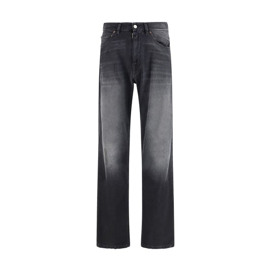 MM6 Black Cotton Straight-Leg Jeans MM6