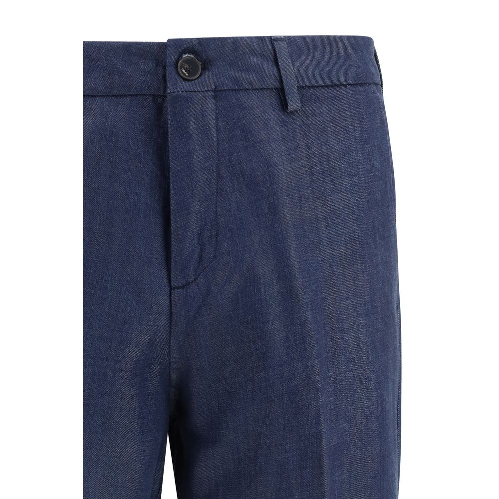 Cruna Blue Tencel Casual Pants Cruna