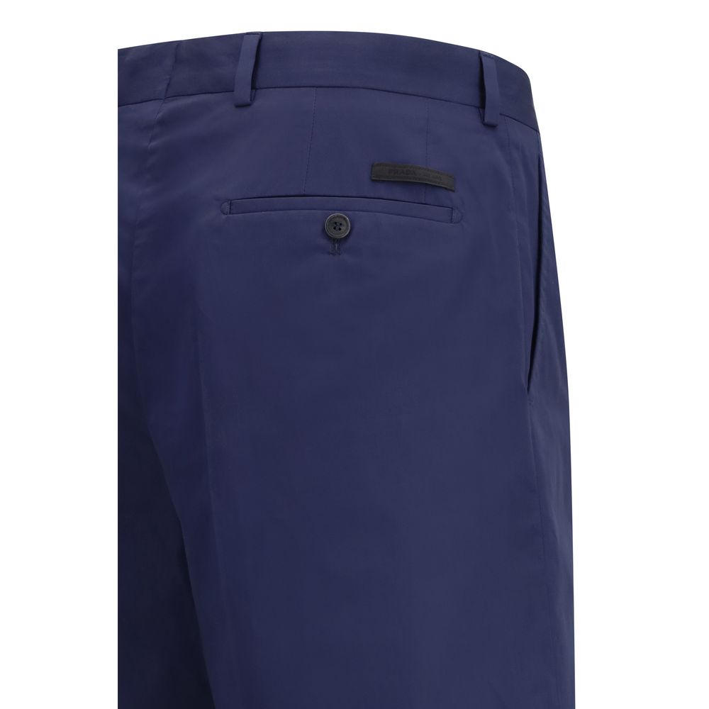 Prada Blue Cotton Bermuda Shorts Prada