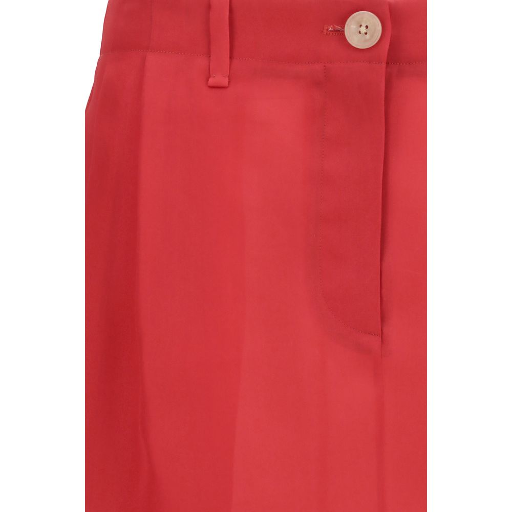 Khaite Multicolor Silk Midi Skirt Khaite