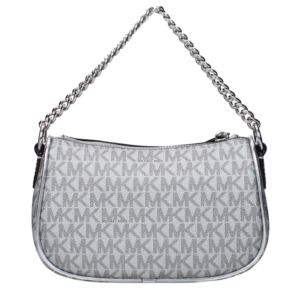 Gray Michael Kors fabric handbag with top handles and subtle logo detail, designed for everyday style and versatile use.