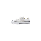 Converse White Fabric Platform Sneakers